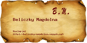 Beliczky Magdolna névjegykártya