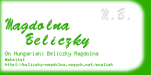 magdolna beliczky business card